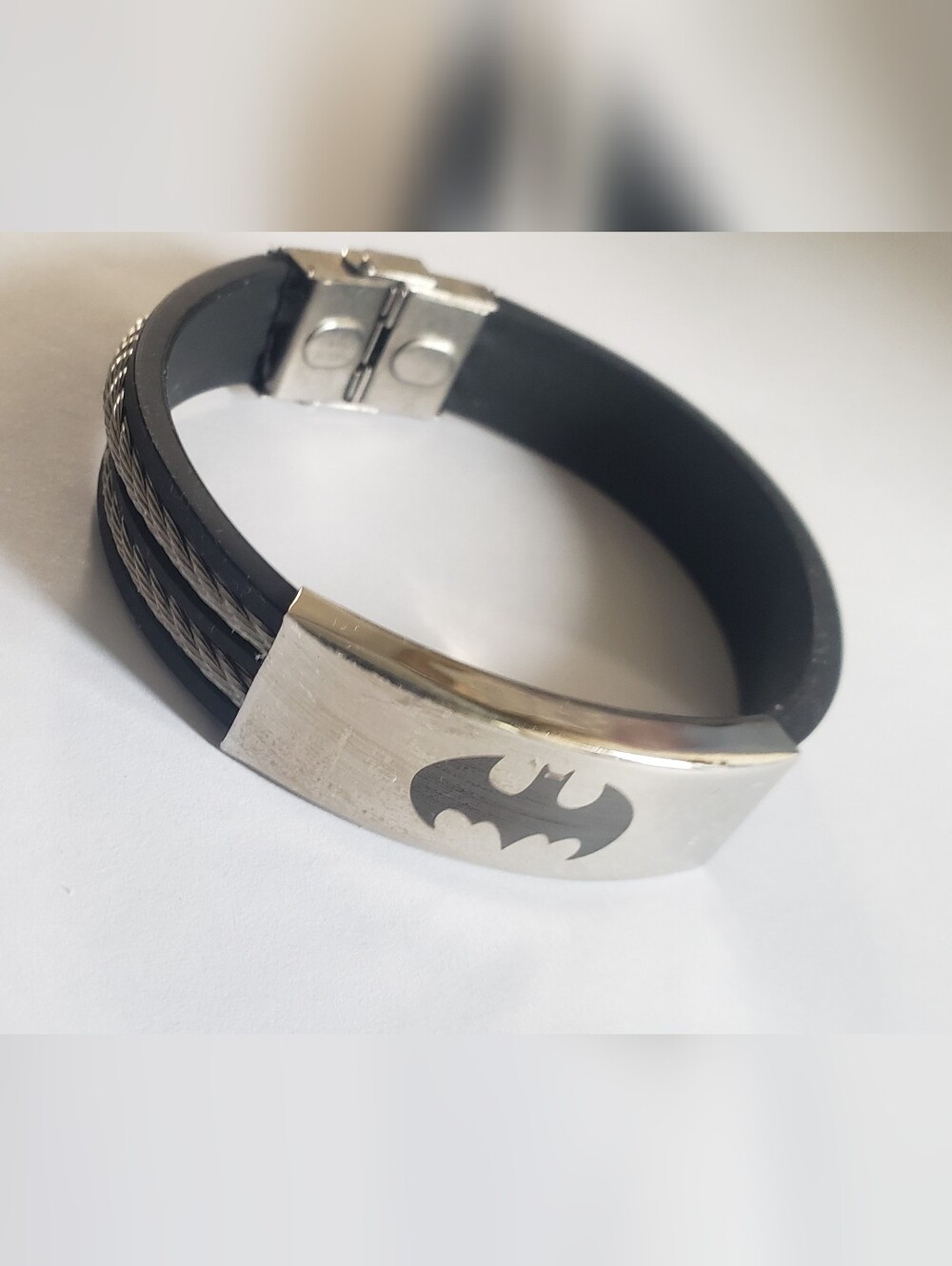 Marvel Black and Silver Batman Logo Men's Bracelet